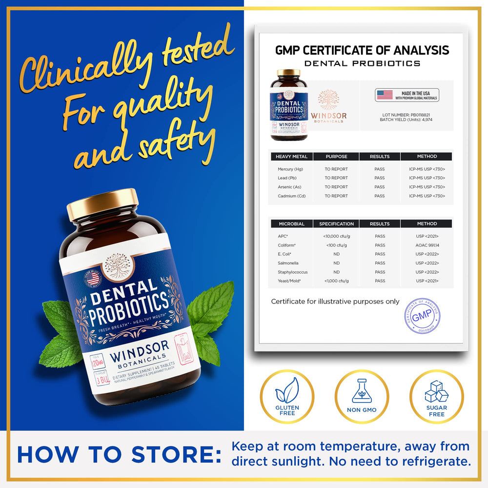 Gum health-focused probiotic tablets