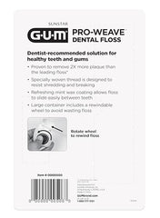 Wax-coated mint-flavored Pro-Weave floss slides easily between teeth