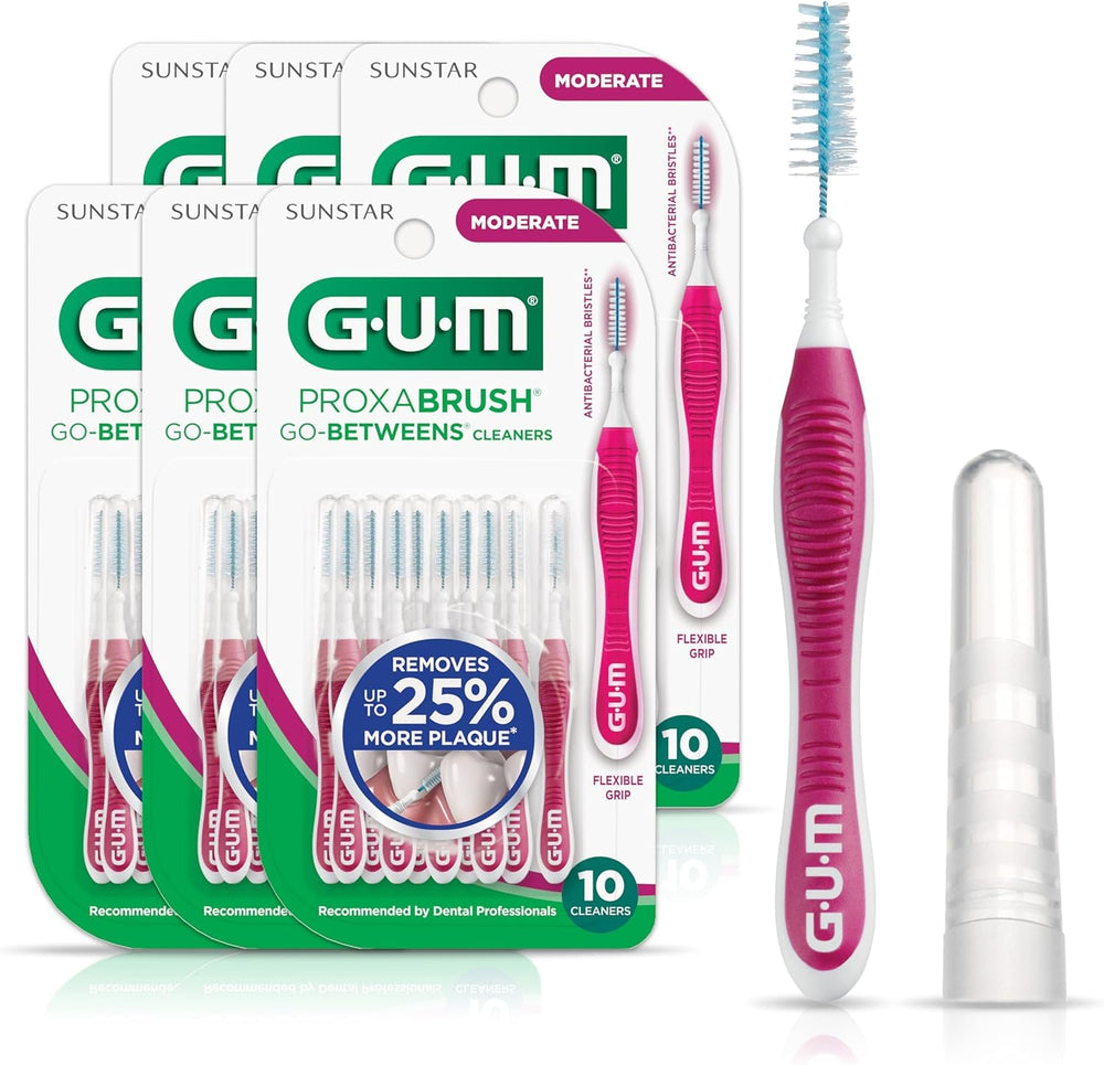 Gum Proxabrush Go-Betweens Moderate interdental brushes with soft bristles, braces-safe