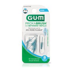 GUM Proxabrush Go-Betweens refills packaging and contact info