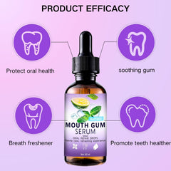 Applying Gum Restore Drops to gums with a dropper