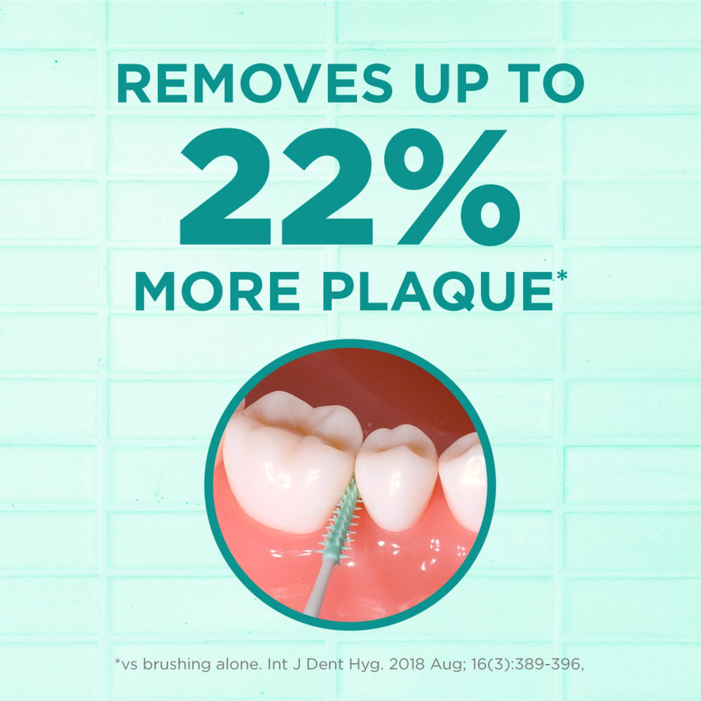 Soft Picks fitting between small interdental spaces