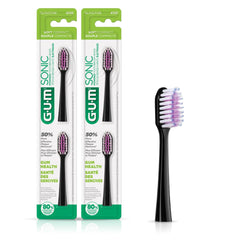GUM Sonic Powered Toothbrush Refills Black 2ct - front view