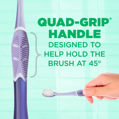 Close-up of ultra-soft bristles reaching below gum line