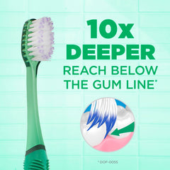 Close-up of fine tapered bristles for deeper cleaning