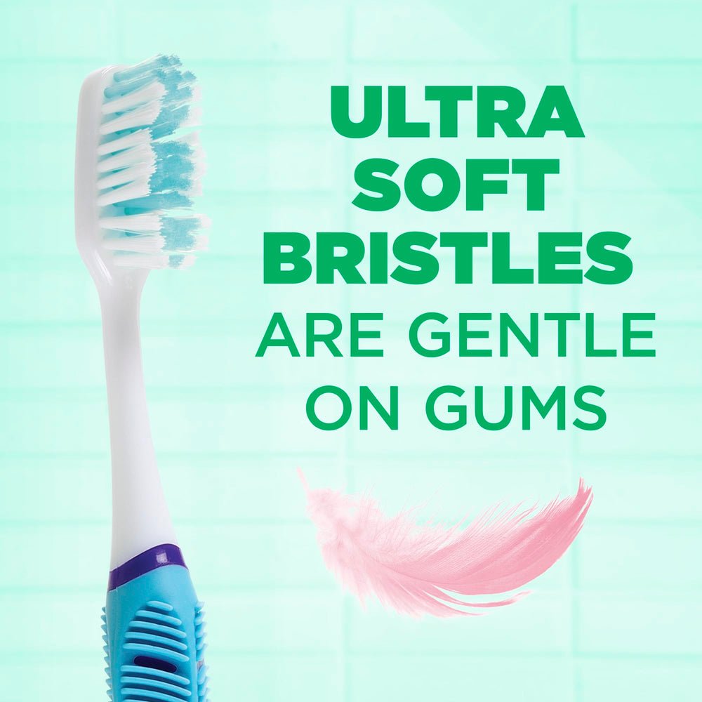 Toothbrush cleaning plaque and biofilm at the gum line