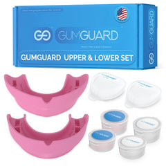 GumGuard universal-fit mouthguard with self-fitting putty for precise fit.