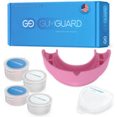 GumGuard denture mouthguard shown on model for upper and lower arches