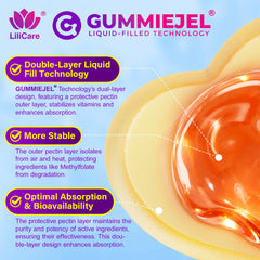 Center view of GummieJel technology inside gummies