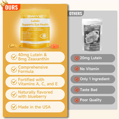 Two Swiyie Lutein Gummies held in hand