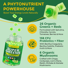 Gummies served with fruits and greens