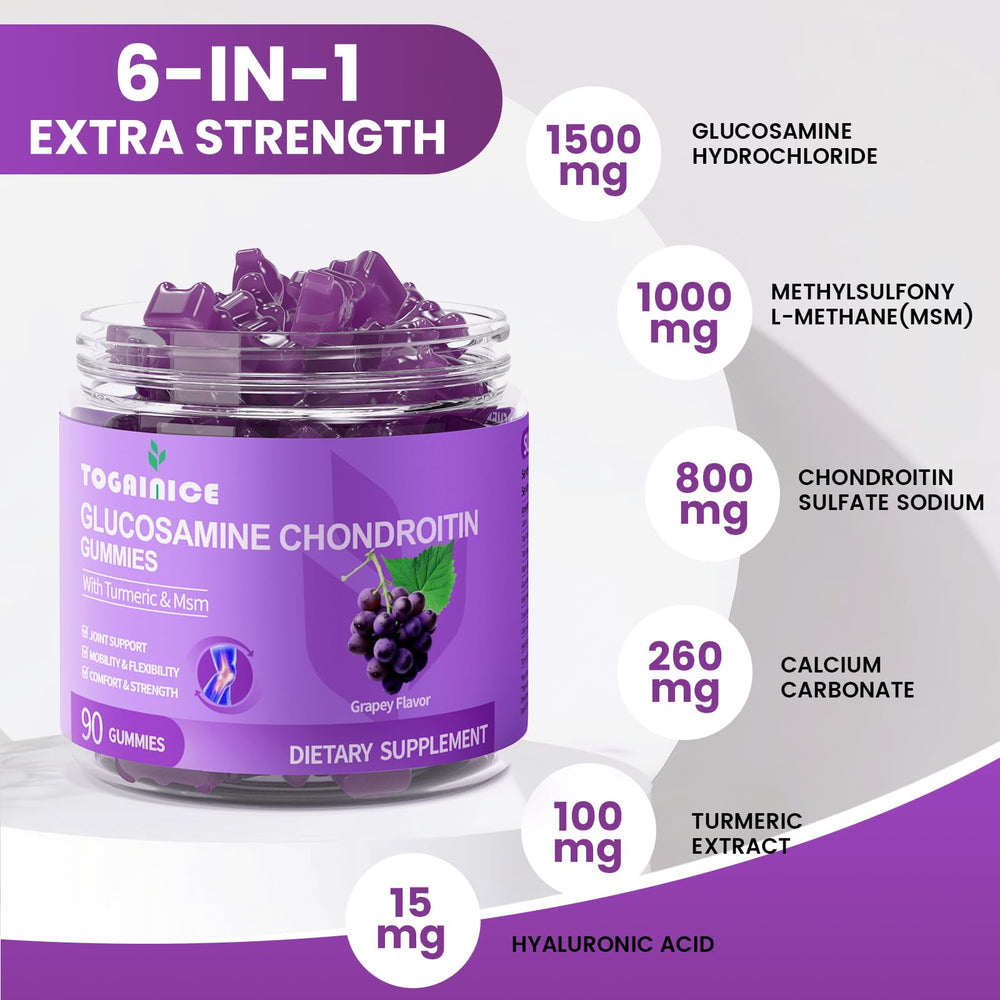 Ingredient highlights: Glucosamine Chondroitin MSM Turmeric Hyaluronic Acid Vitamin D3