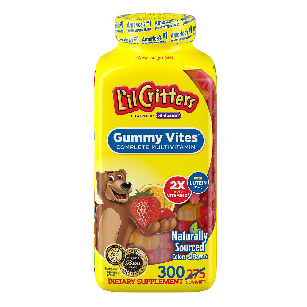 Gummy Vites 300-count multivitamin bottle with bear-shaped gummies