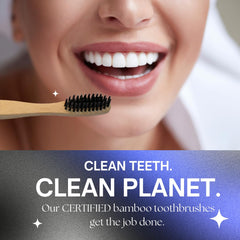 Gums and teeth massage with bamboo toothbrush