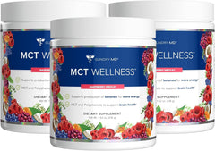 Gundry MD MCT Wellness Powder Raspberry Medley bottle on a white background