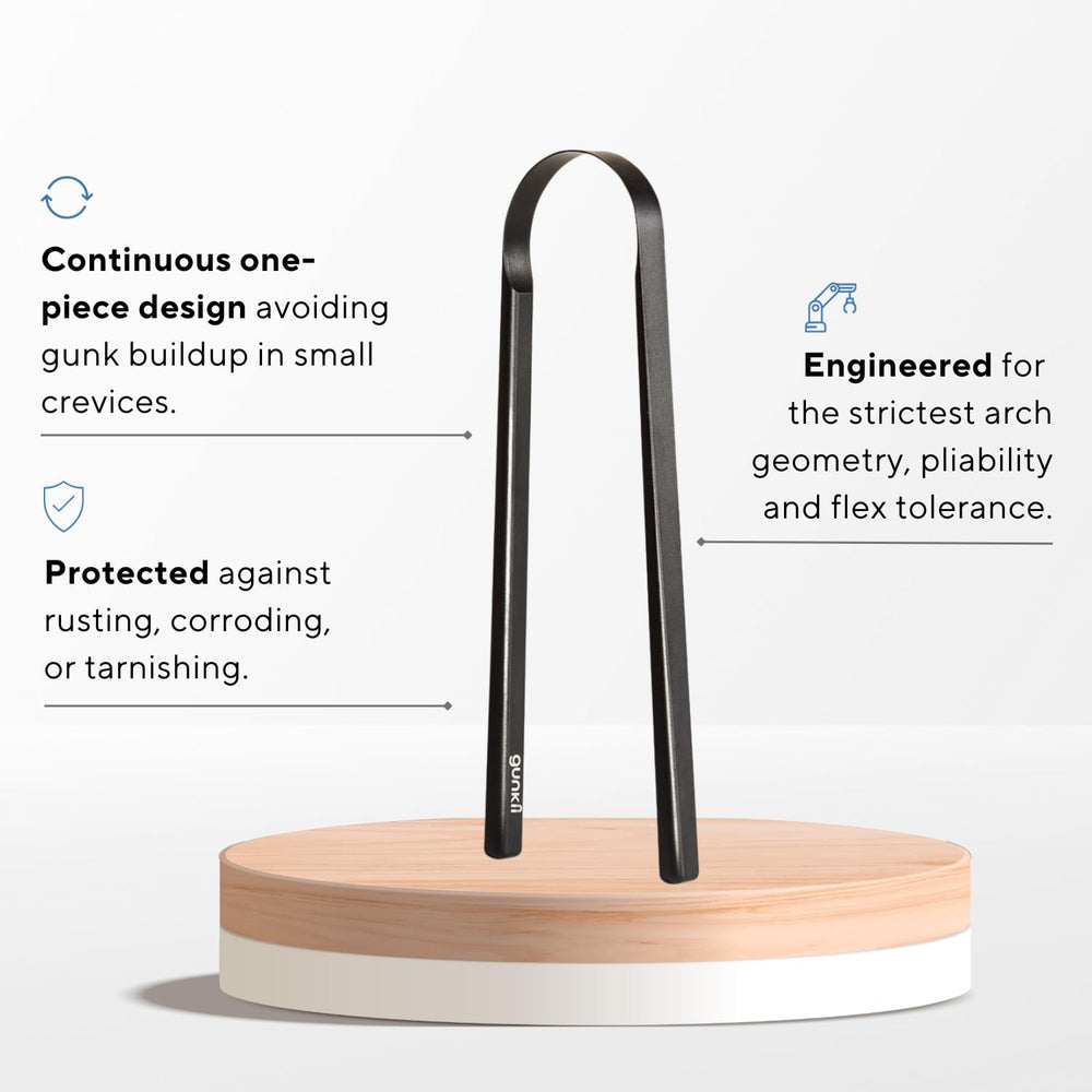 Gunkii Tongue Scraper Black 2-Pack close-up blade detail