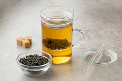 USDA Organic seal on gunpowder green tea packaging