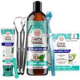 GuruNanda bundle with 7-day whitening strips and CocoMint oil pulling
