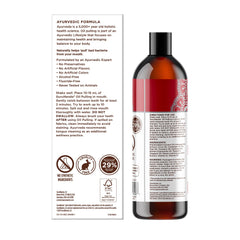 Lifestyle shot of the 3x8 oz GuruNanda Cinnamon Oil Pulling Mouthwash kit