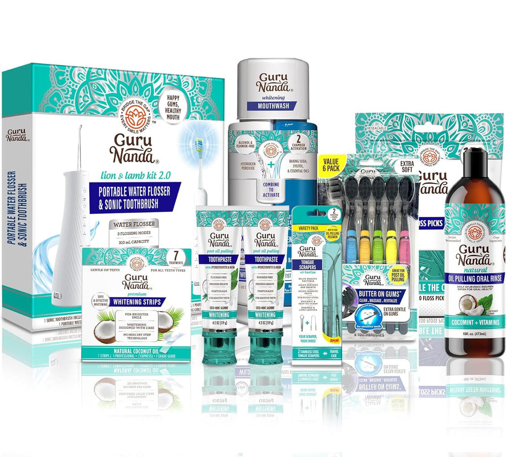 GuruNanda CocoMint oil pulling bottle for 7-step regimen