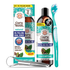 GuruNanda CocoMint Oil Pulling Mouthwash bottle 8 oz
