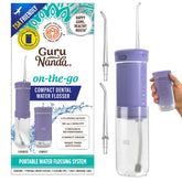 Front view of GuruNanda Compact Water Flosser in lavender