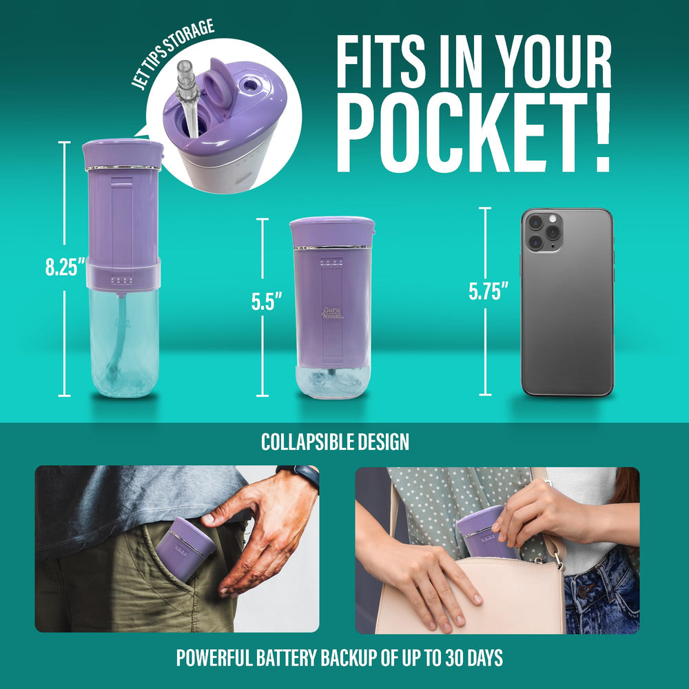 Compact cordless water flosser for travel