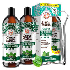 GuruNanda pulling oil mouthwash two 8 oz bottles in packaging
