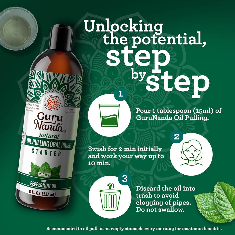 Bottle shown with ingredients for GuruNanda Starter Pulling Oil