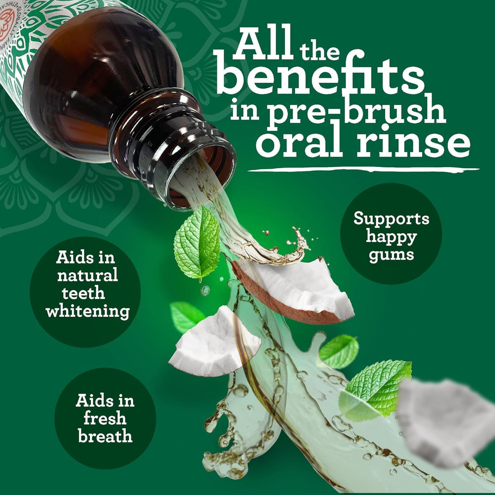 Pouring oil into a spoon for oil pulling