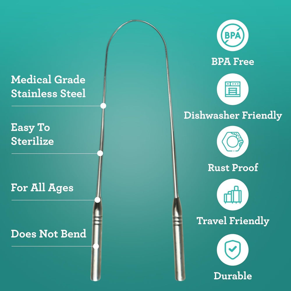 Ergonomic U-shaped design for comfortable tongue cleaning