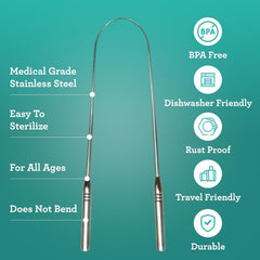 Ergonomic U-shaped design for comfortable tongue cleaning