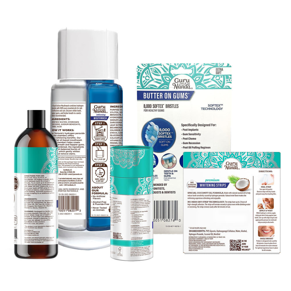 On-the-go oral care travel kit with toothbrush and mouthwash