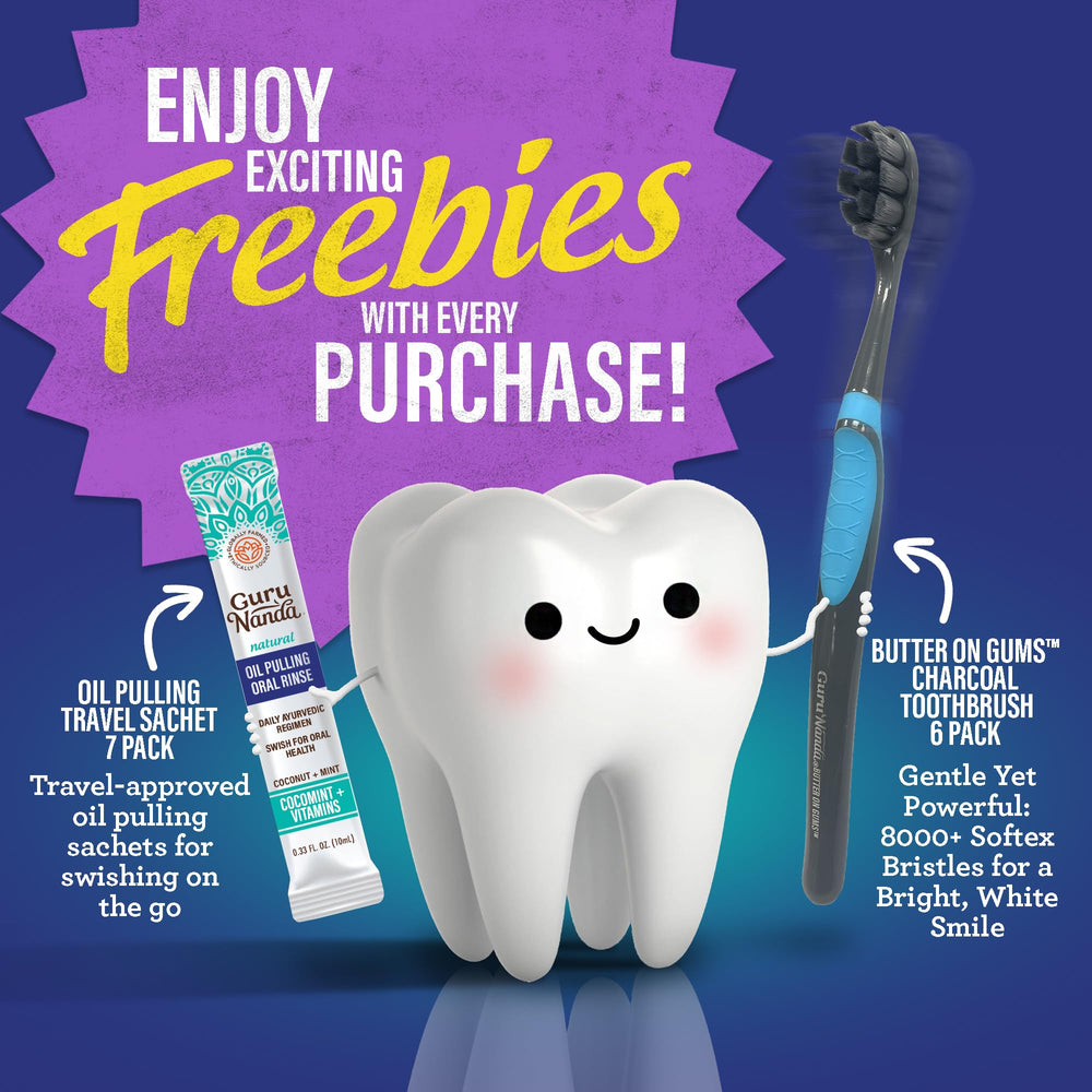 Oil pulling sachets, 7-pack travel-friendly