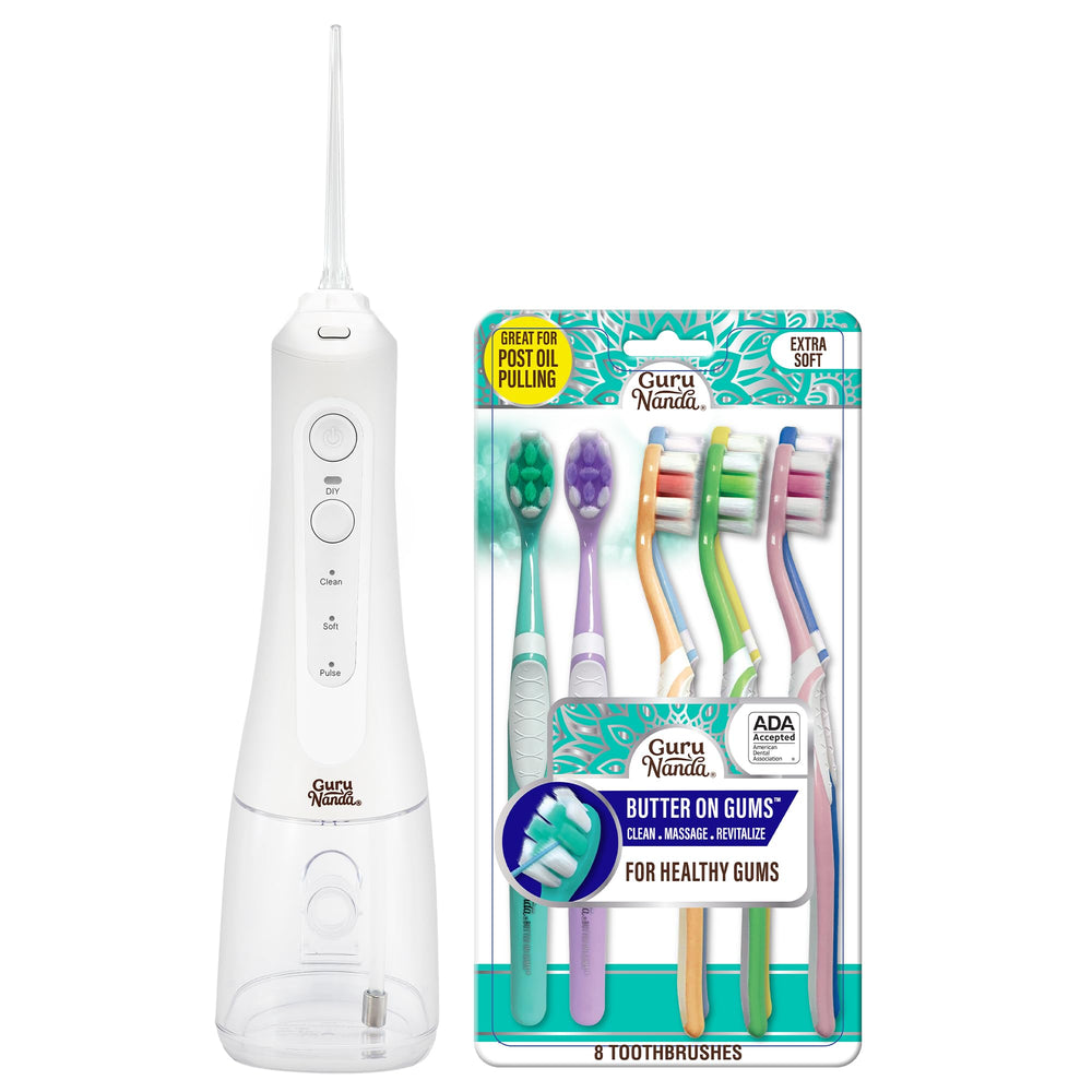 GuruNanda Fresh & Gentle Bundle with XL white water flosser