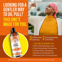 Back label highlighting alcohol-free formula and natural care