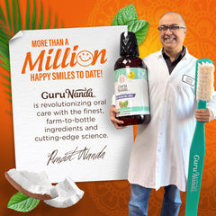 Front view of the GuruNanda bottle emphasizing unflavoured formula