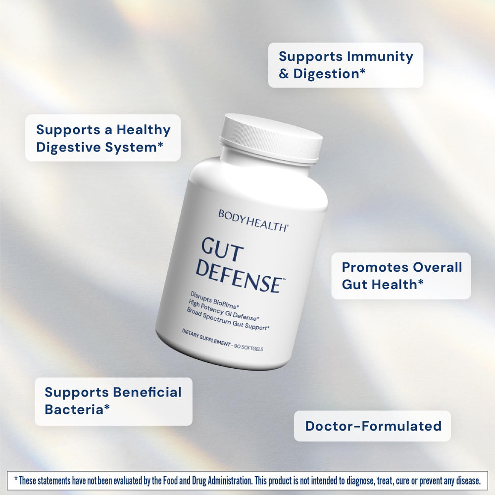 Gut Health Defense softgels with label