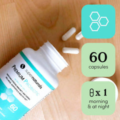 Probiotic capsule illustrating gut health support