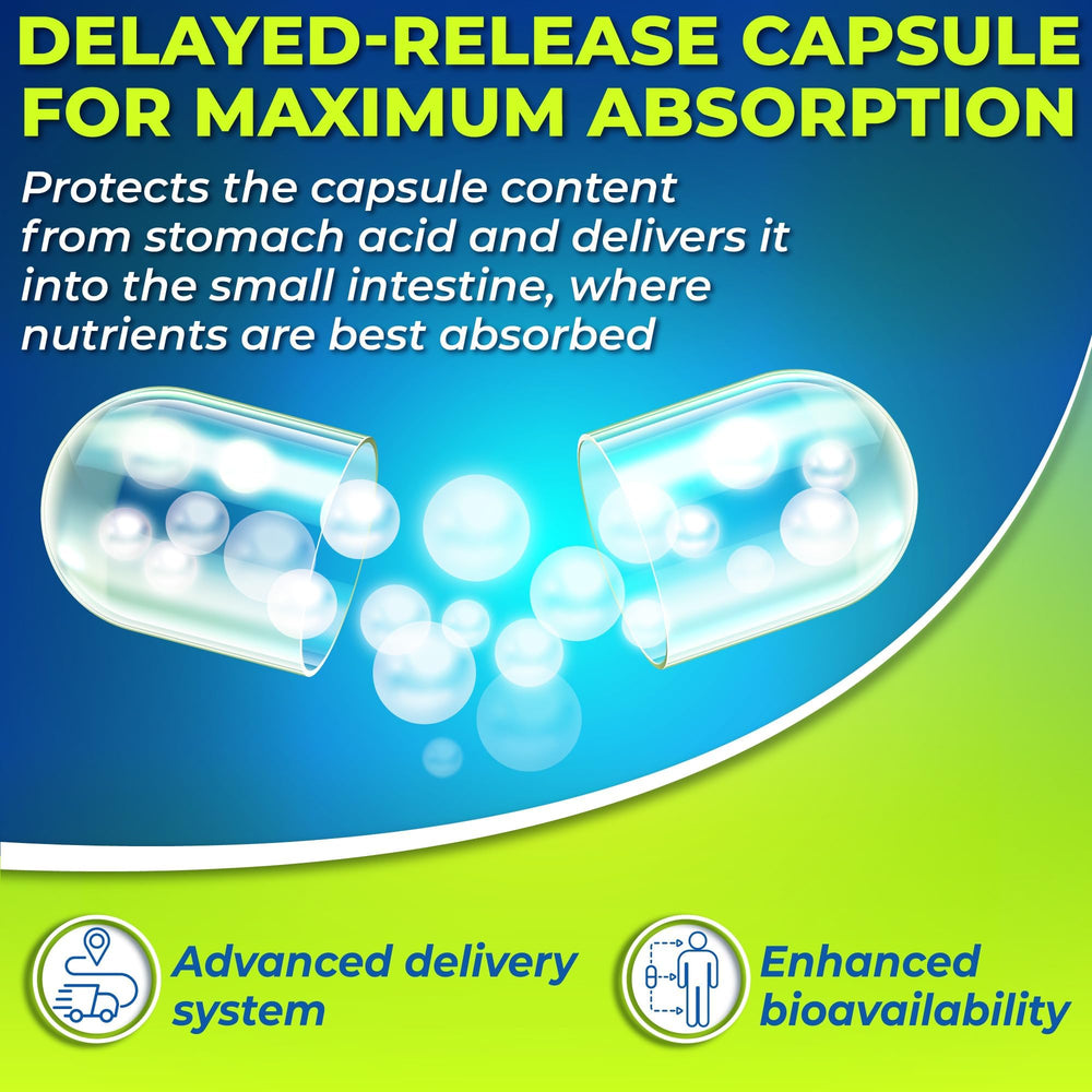 Delayed-release capsule for gut health probiotic