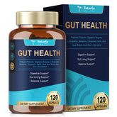 Bottle of 4-in-1 gut health supplement with 120 capsules