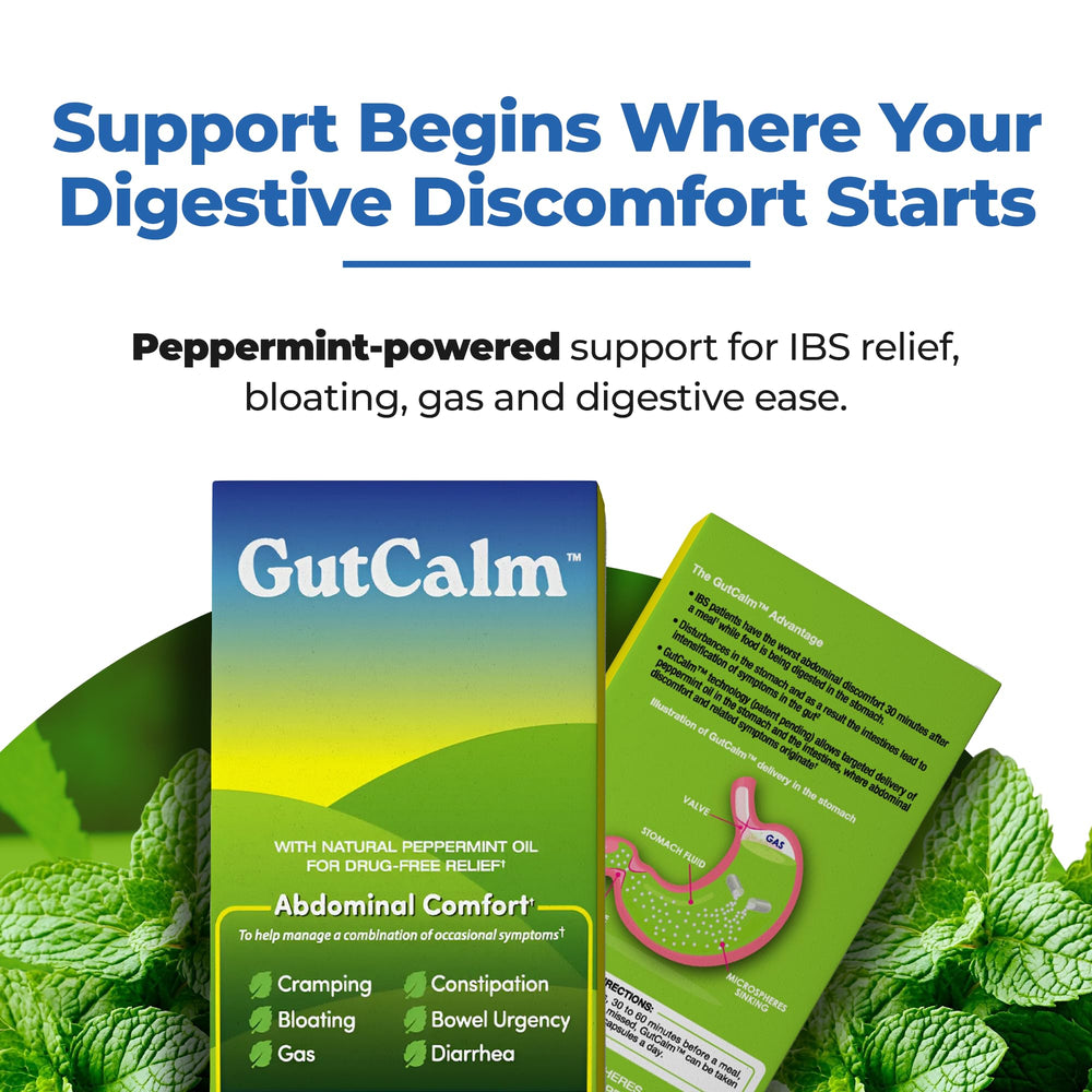 Illustration of bloating relief with GutCalm