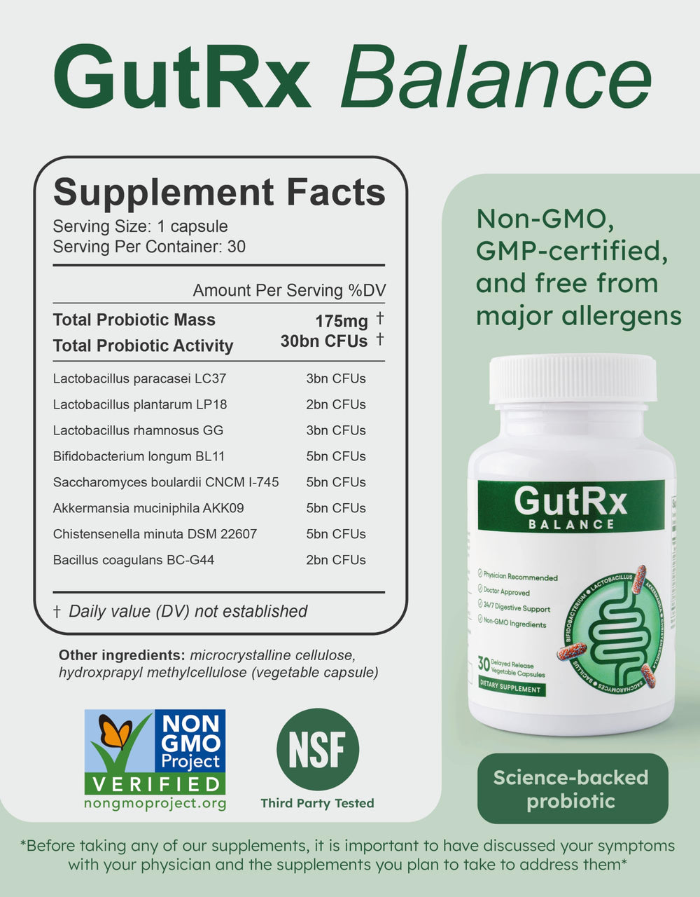 Illustration of Bifidobacterium longum for GutRx BALANCE
