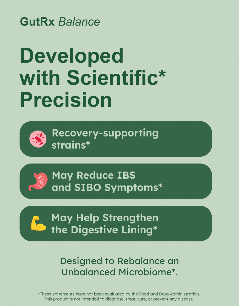 Close-up of GutRx BALANCE delayed-release capsules