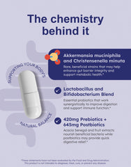 Graphic illustrating digestive health and gut microbiome support from GutRx Complete