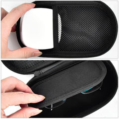 Compact travel eyewear organizer storing glasses and lenses together