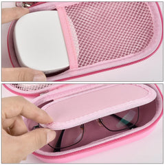 Travel contact lens kit components: mirror, tweezers, and solution bottle