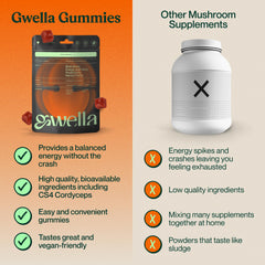 Back label with supplement facts for Gwella Focus Gummies