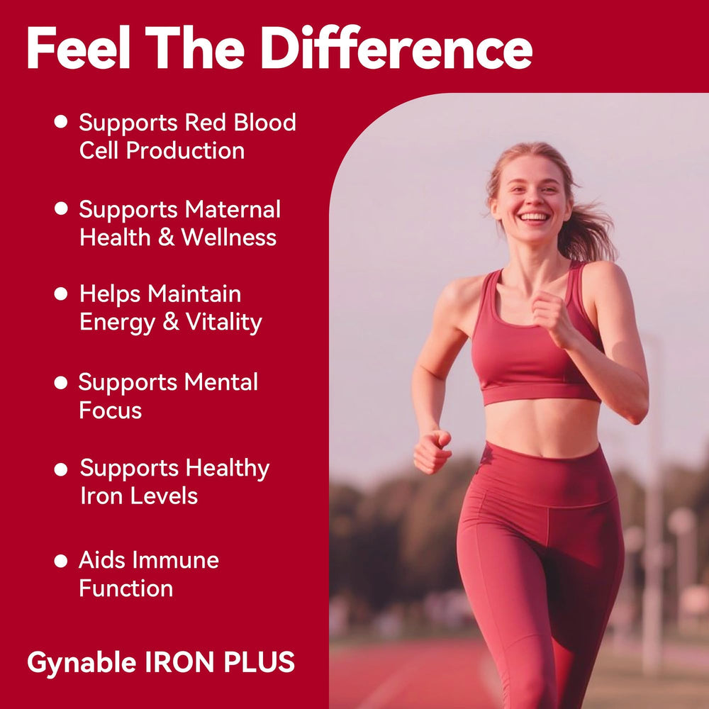 Gynable Iron Plus gluten-free and dairy-free claim