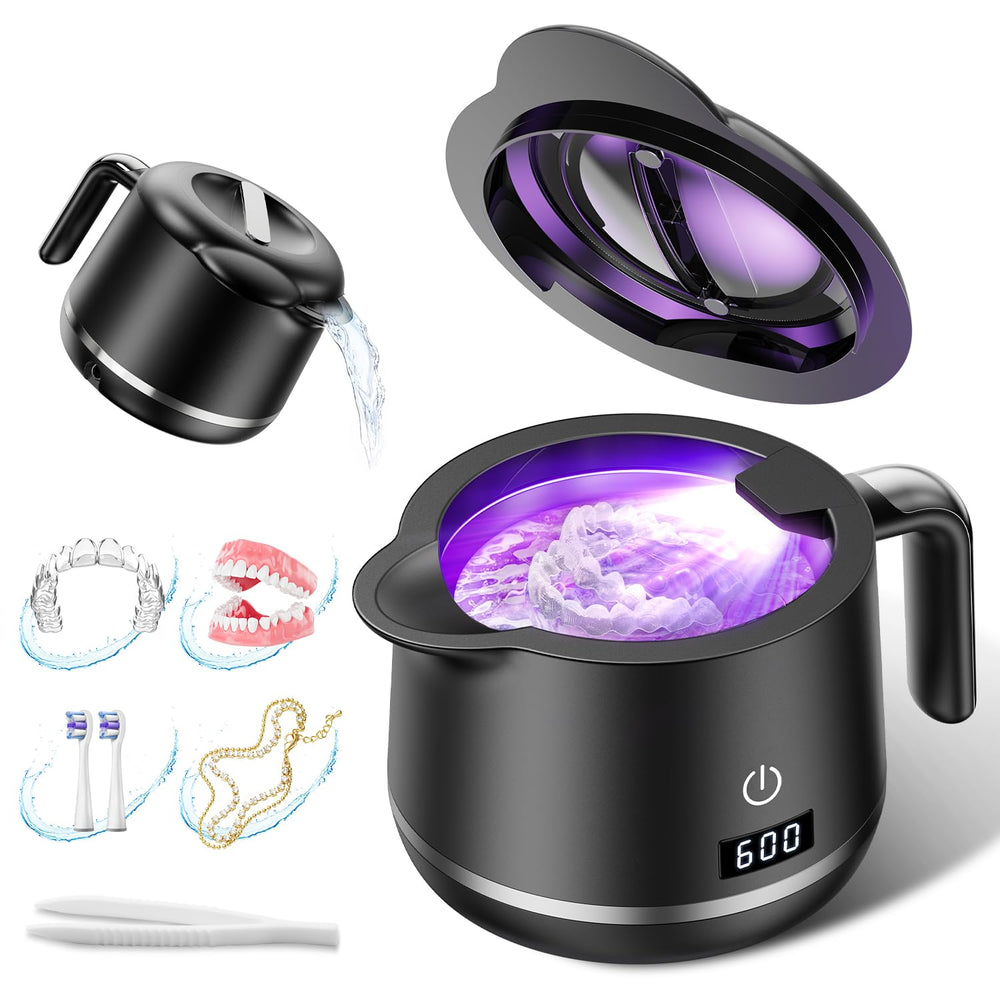 GYNHD Ultrasonic Retainer Cleaner exterior with water bottle design